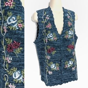 VINTAGE Teddi Cottagecore Granny Sweater Vest Sz M